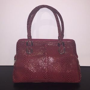 La Gioe di Toscana Red Snakeskin Handbag NWT $450